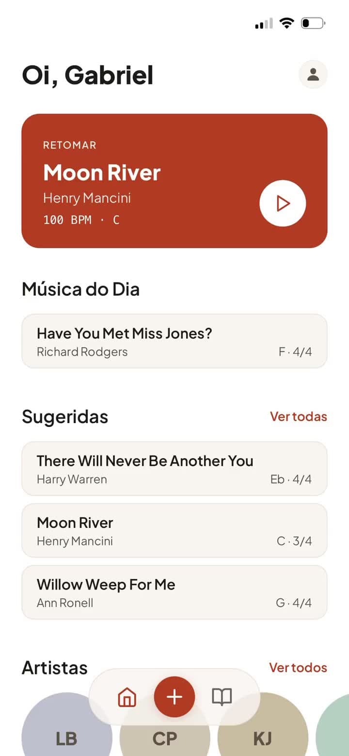 Breve app showing a jazz standard's lead sheet with harmonic analysis